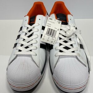 Adidas White and Orange Athletic Shoes